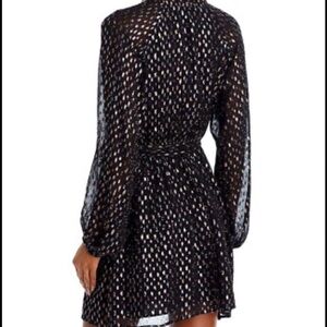 Aqua new with tags Black and sliver Long Sleeve Dress